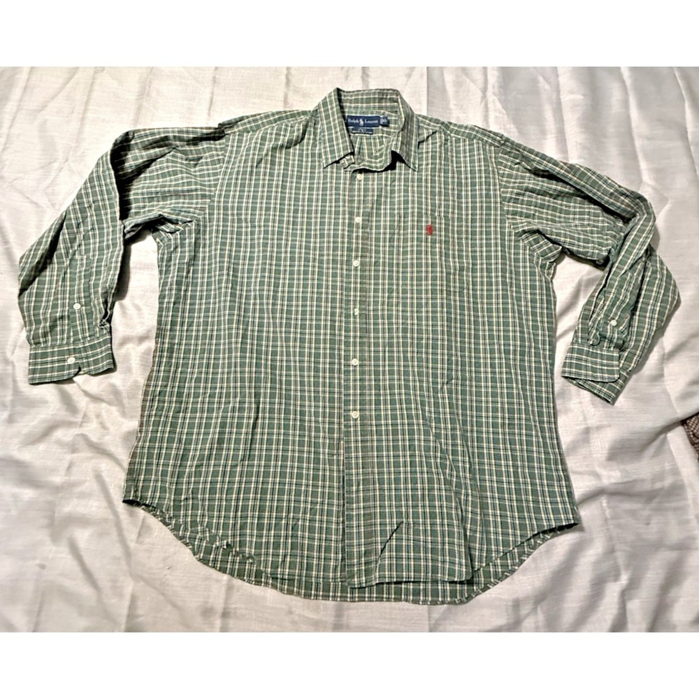 Men's Size XL Long Sleeved Button Down Polo Ralph Lauren Yellow/Blue/Red Plaid